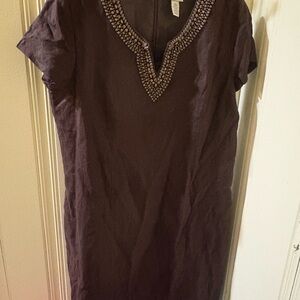 Chico's Dark Brown Dress with Beaded Detail